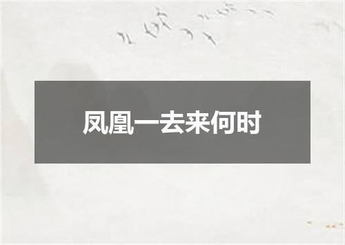 凤凰一去来何时