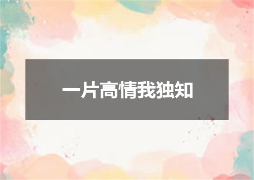 一片高情我独知