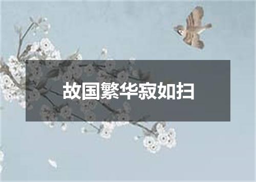 故国繁华寂如扫