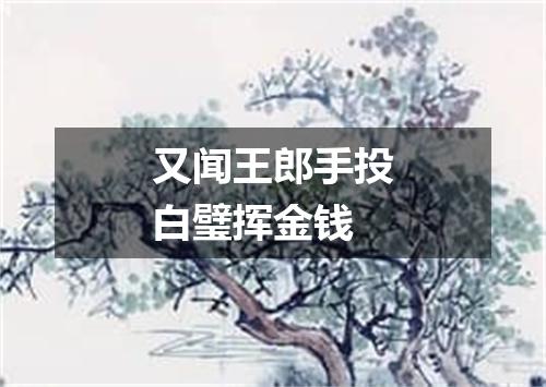 又闻王郎手投白璧挥金钱