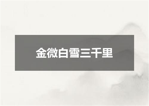 金微白雪三千里
