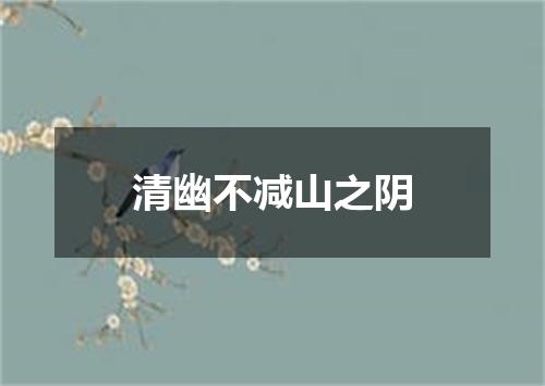 清幽不减山之阴