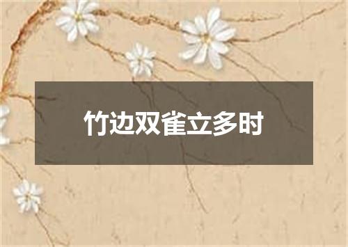 竹边双雀立多时