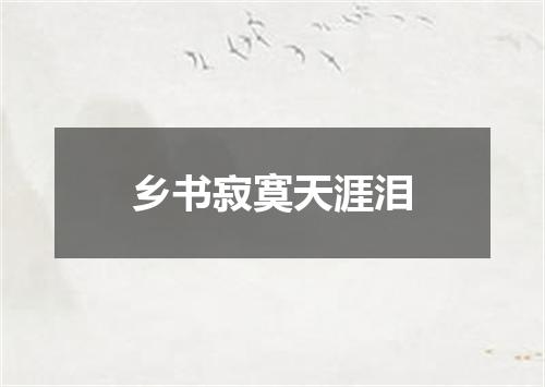 乡书寂寞天涯泪