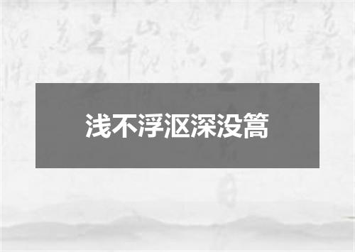 浅不浮沤深没篙