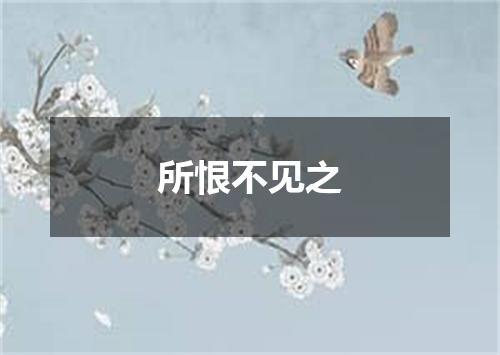 所恨不见之