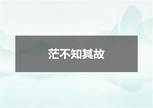 茫不知其故