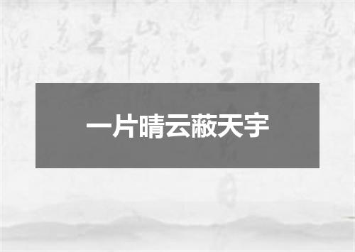 一片晴云蔽天宇