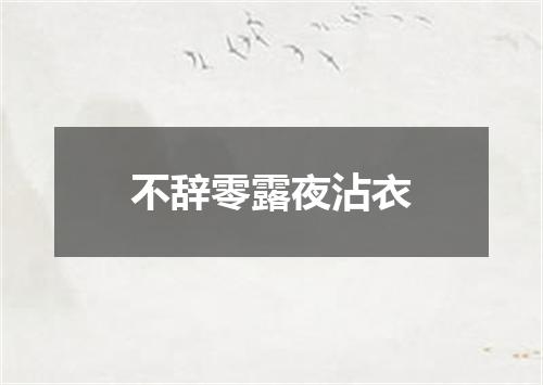 不辞零露夜沾衣