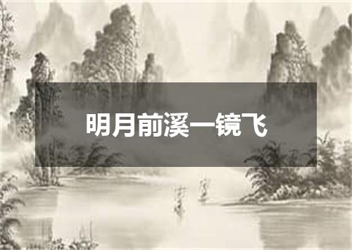 明月前溪一镜飞