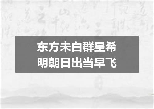 东方未白群星希明朝日出当早飞
