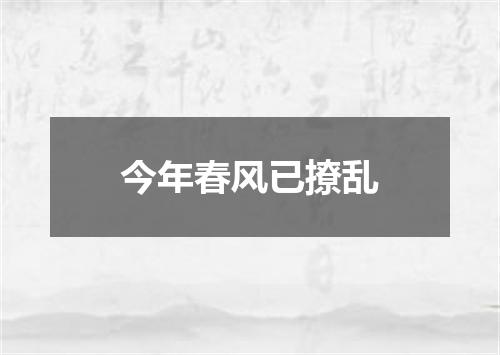 今年春风已撩乱