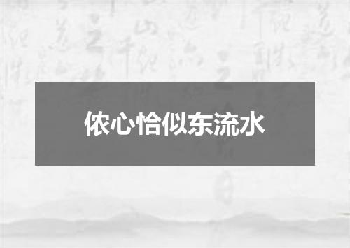 侬心恰似东流水