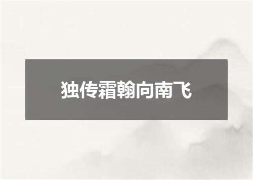 独传霜翰向南飞