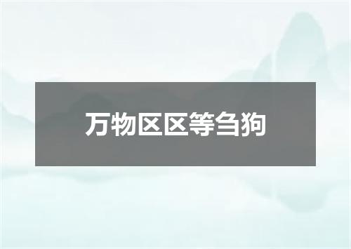 万物区区等刍狗