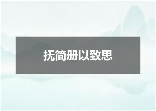 抚简册以致思