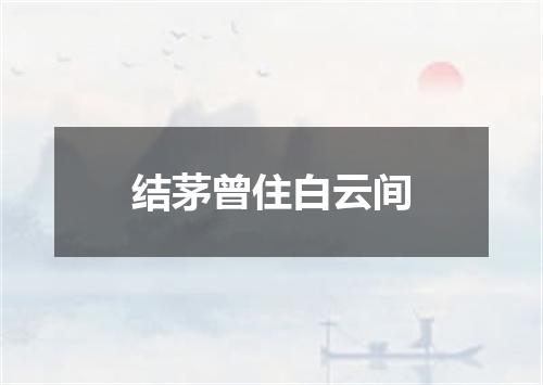 结茅曾住白云间