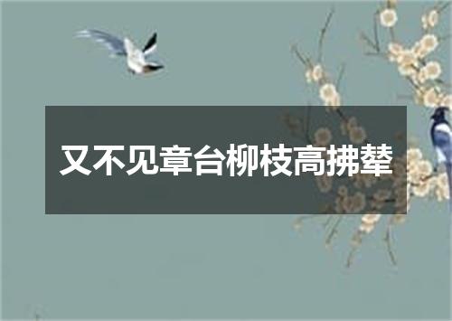又不见章台柳枝高拂辇