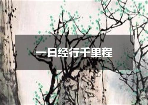一日经行千里程
