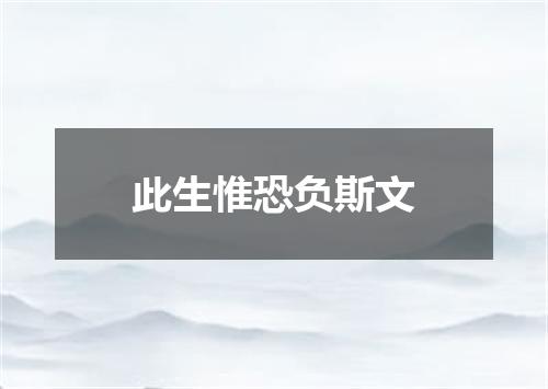 此生惟恐负斯文