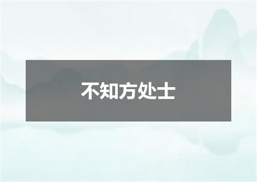 不知方处士