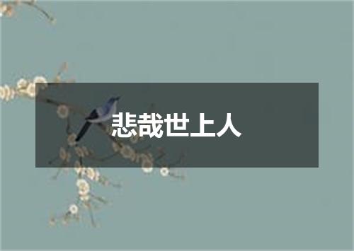 悲哉世上人