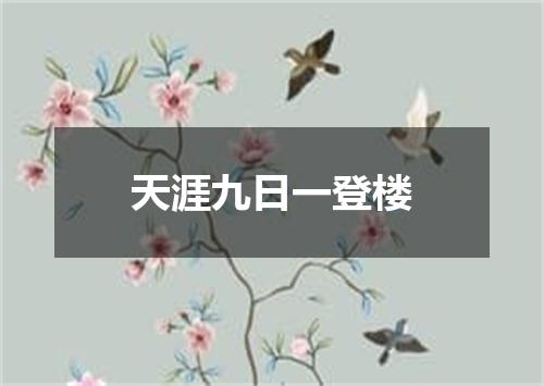天涯九日一登楼