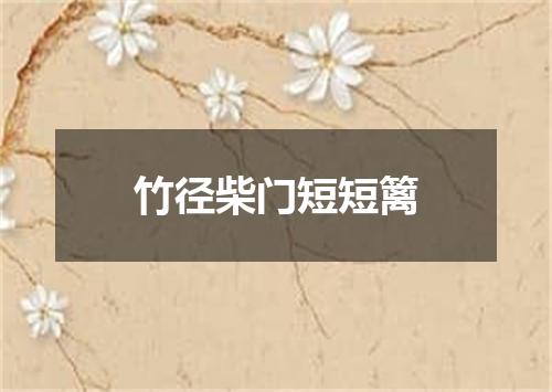 竹径柴门短短篱