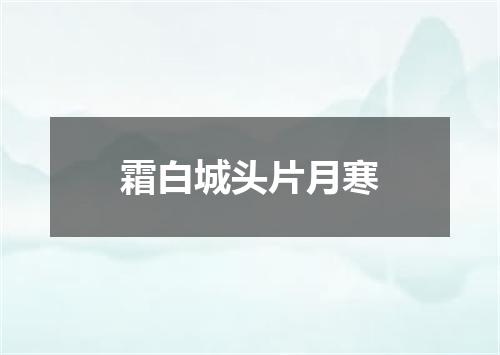 霜白城头片月寒