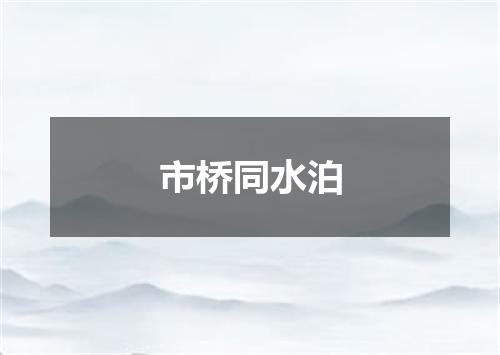 市桥同水泊