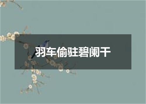 羽车偷驻碧阑干