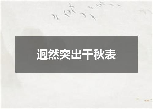迥然突出千秋表