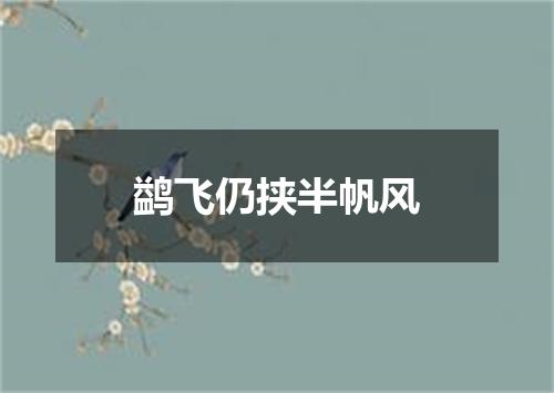 鹢飞仍挟半帆风
