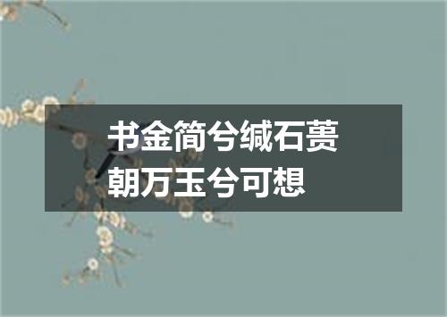 书金简兮缄石蒉朝万玉兮可想