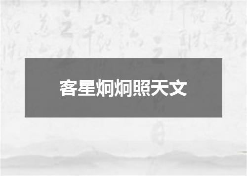 客星炯炯照天文