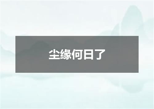 尘缘何日了