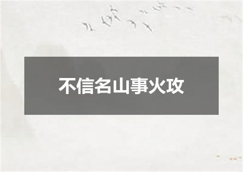 不信名山事火攻