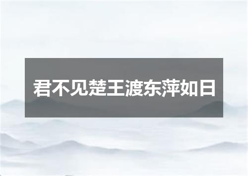 君不见楚王渡东萍如日