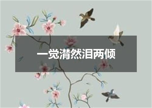 一觉潸然泪两倾