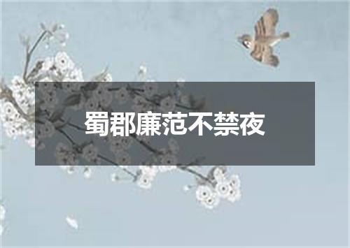 蜀郡廉范不禁夜