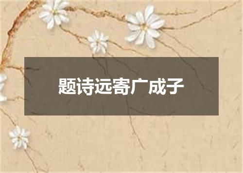 题诗远寄广成子