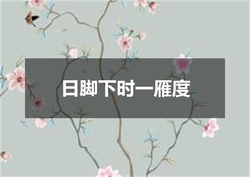 日脚下时一雁度