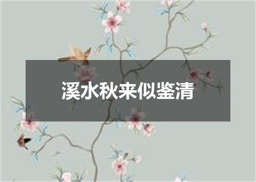溪水秋来似鉴清