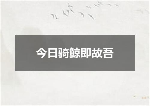 今日骑鲸即故吾