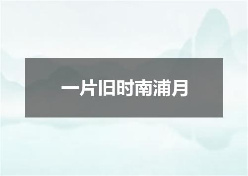 一片旧时南浦月