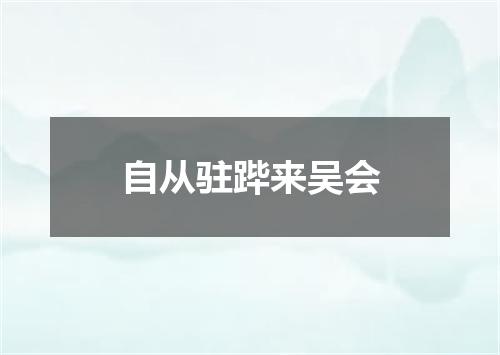 自从驻跸来吴会