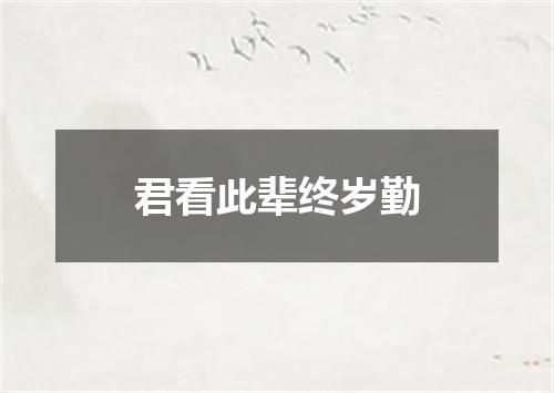 君看此辈终岁勤