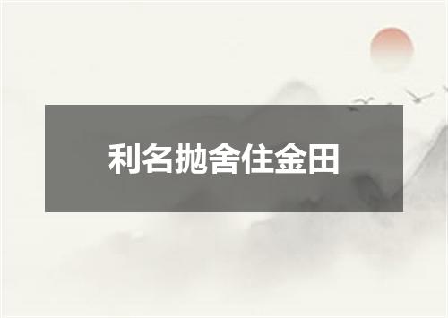 利名抛舍住金田