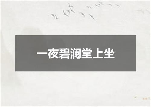 一夜碧澜堂上坐