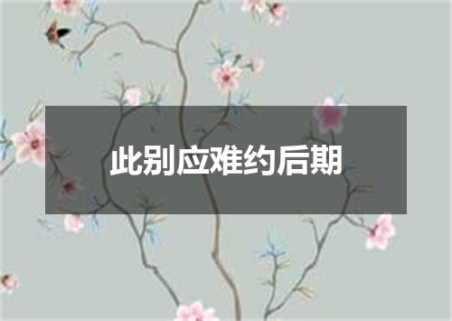此别应难约后期